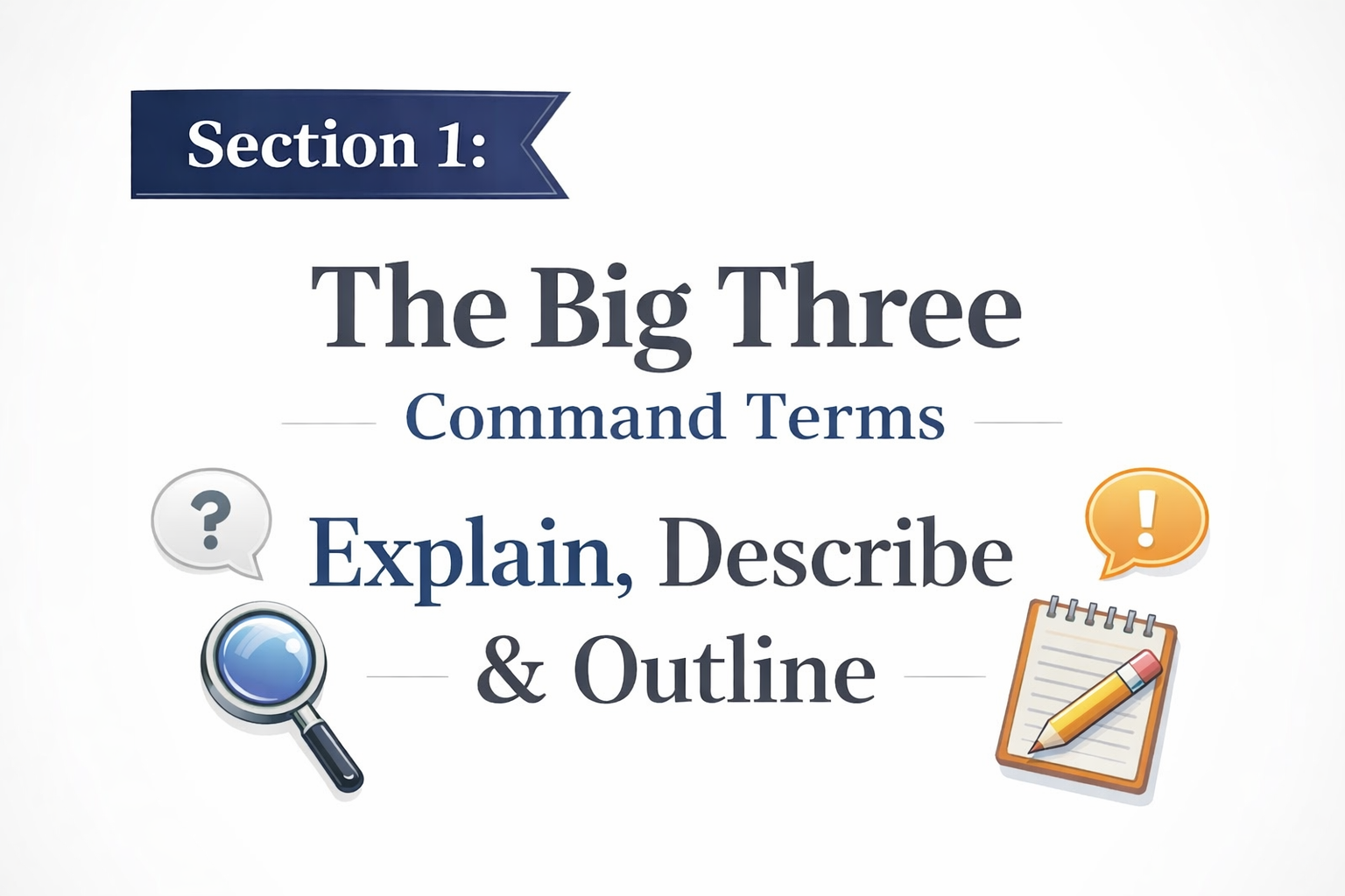 Big three command terms explained