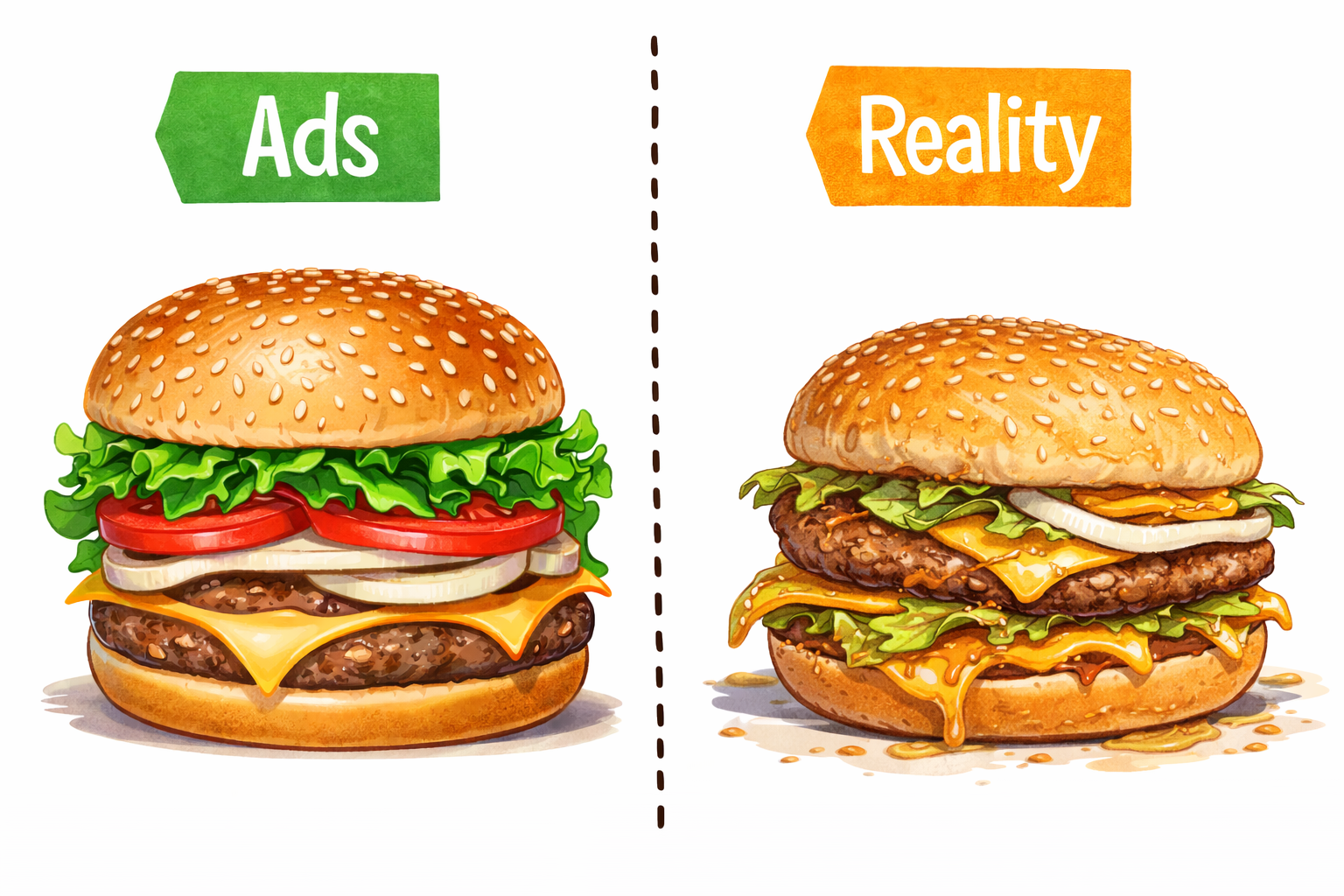Ads vs reality burger edition