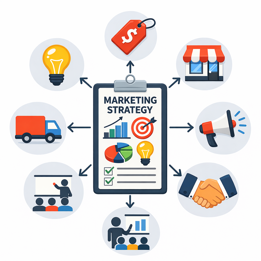 7 Ps marketing strategy diagram