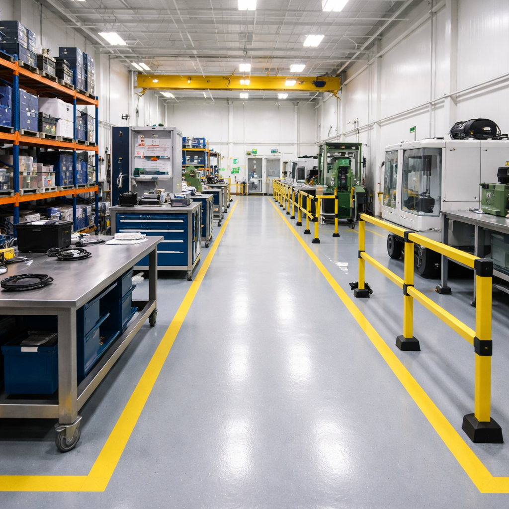 Clean and organised industrial workspace