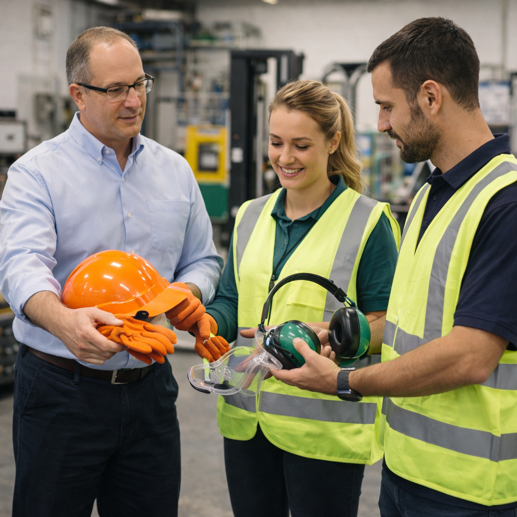 Distributing PPE in a safe workspace