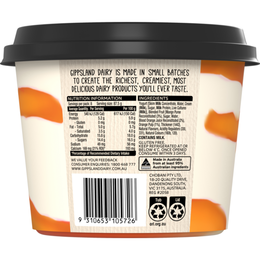Food label example