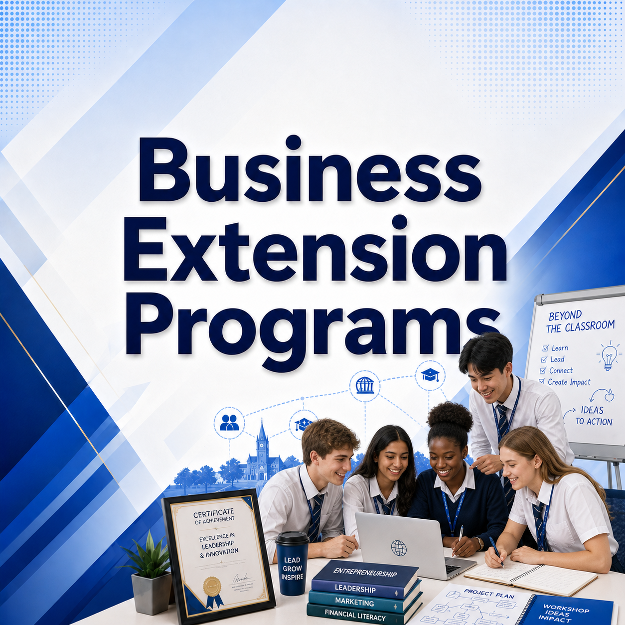 Students taking part in business and enterprise extension programs