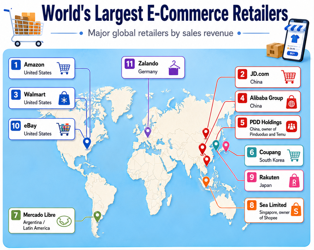 Major e-commerce platforms and marketplaces