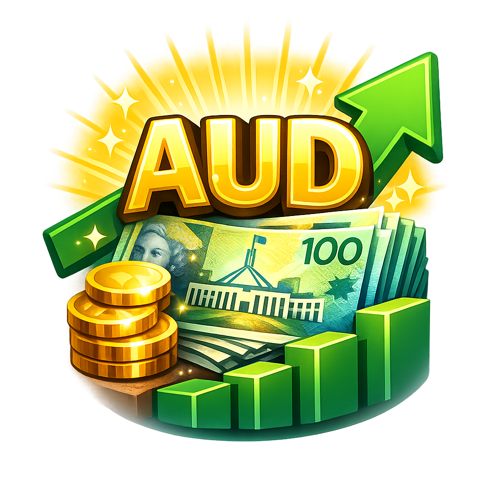 Australian dollar rising symbol