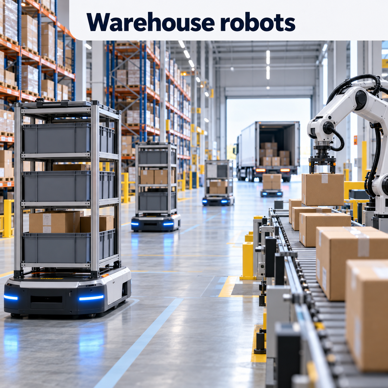 Warehouse robots used in distribution