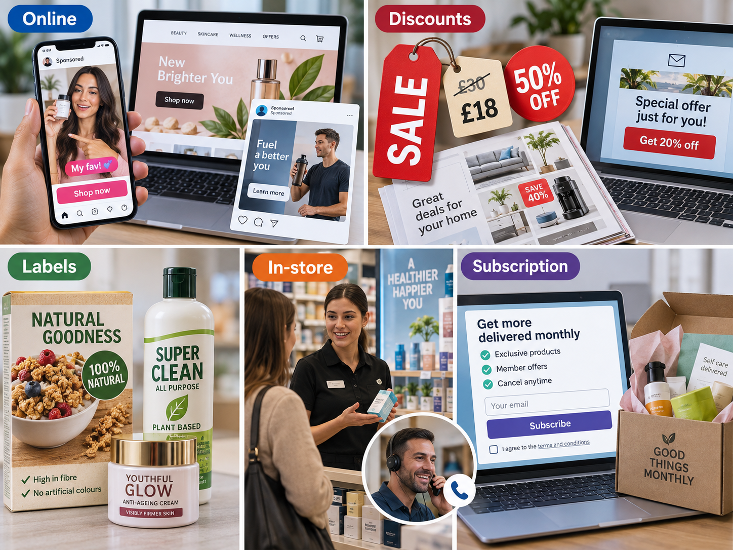 Examples of where misleading marketing can occur