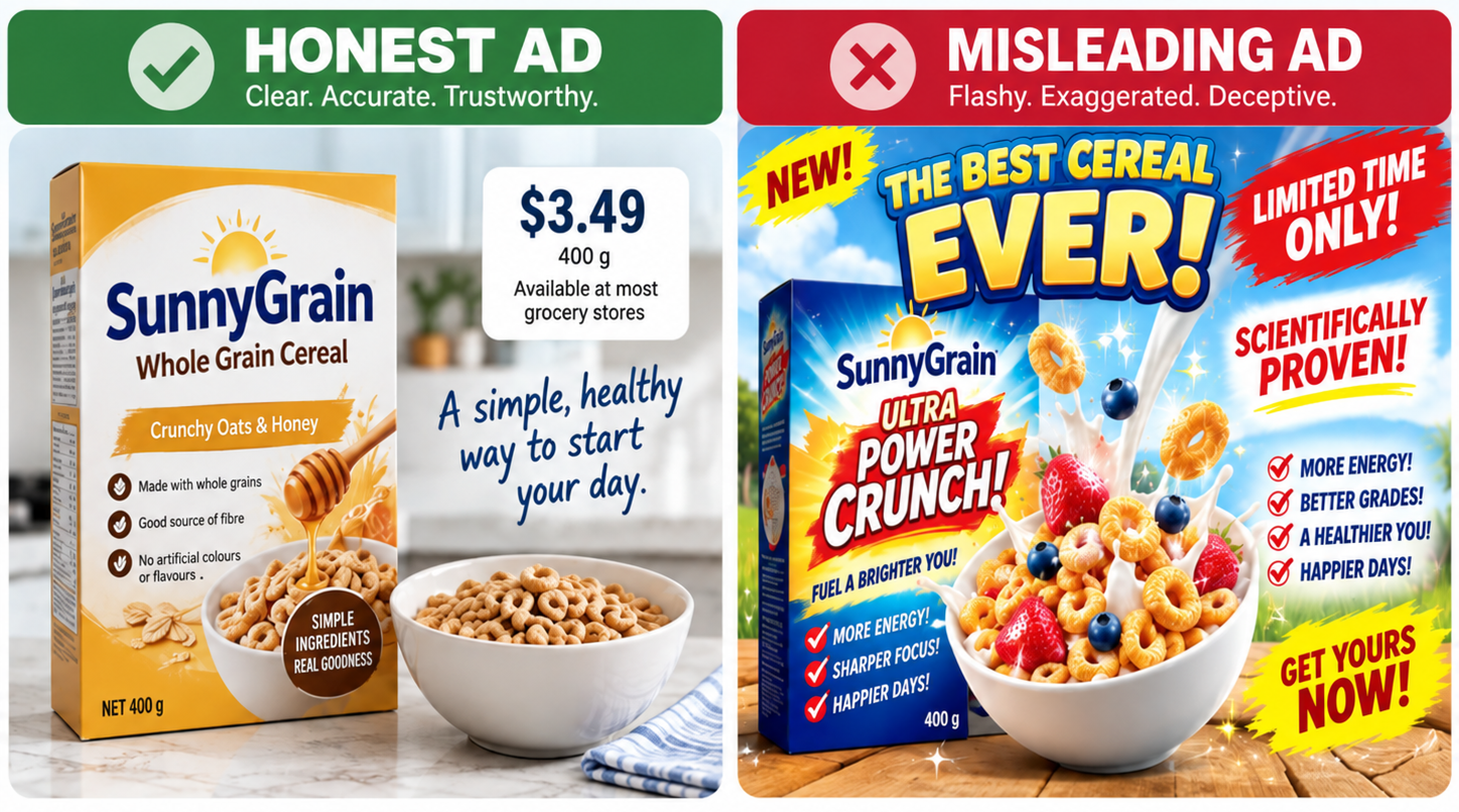 Honest vs misleading skincare adverts