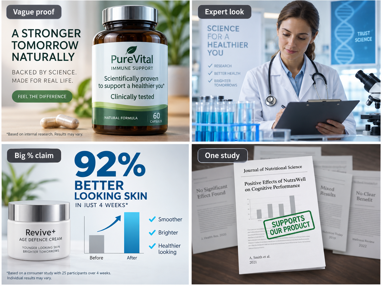 Common scientific claim marketing tactics