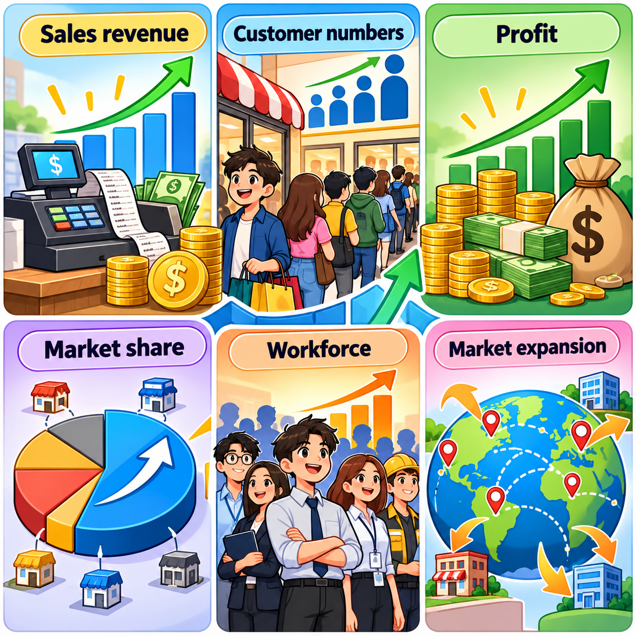 Business growth metrics infographic