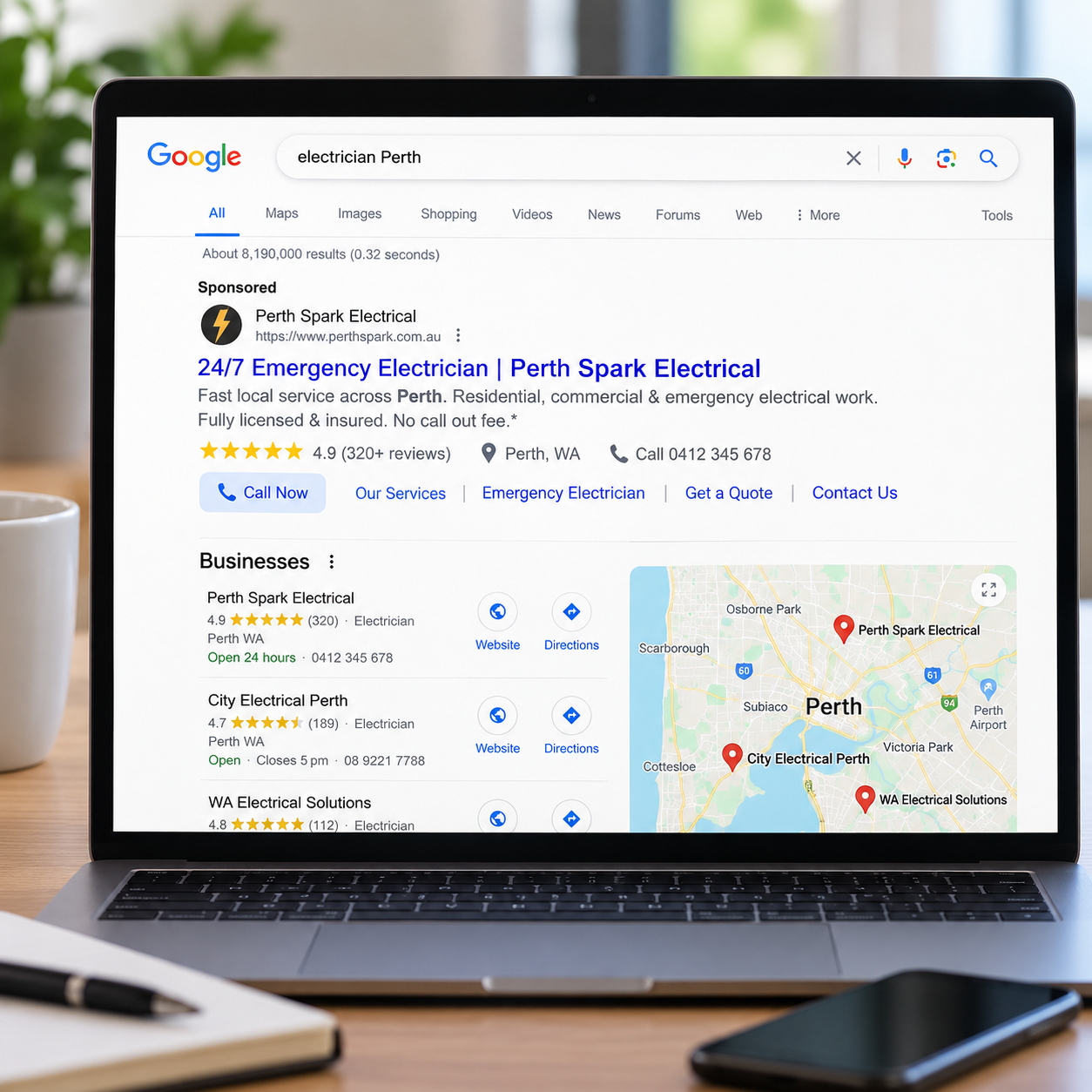 Online advertising example