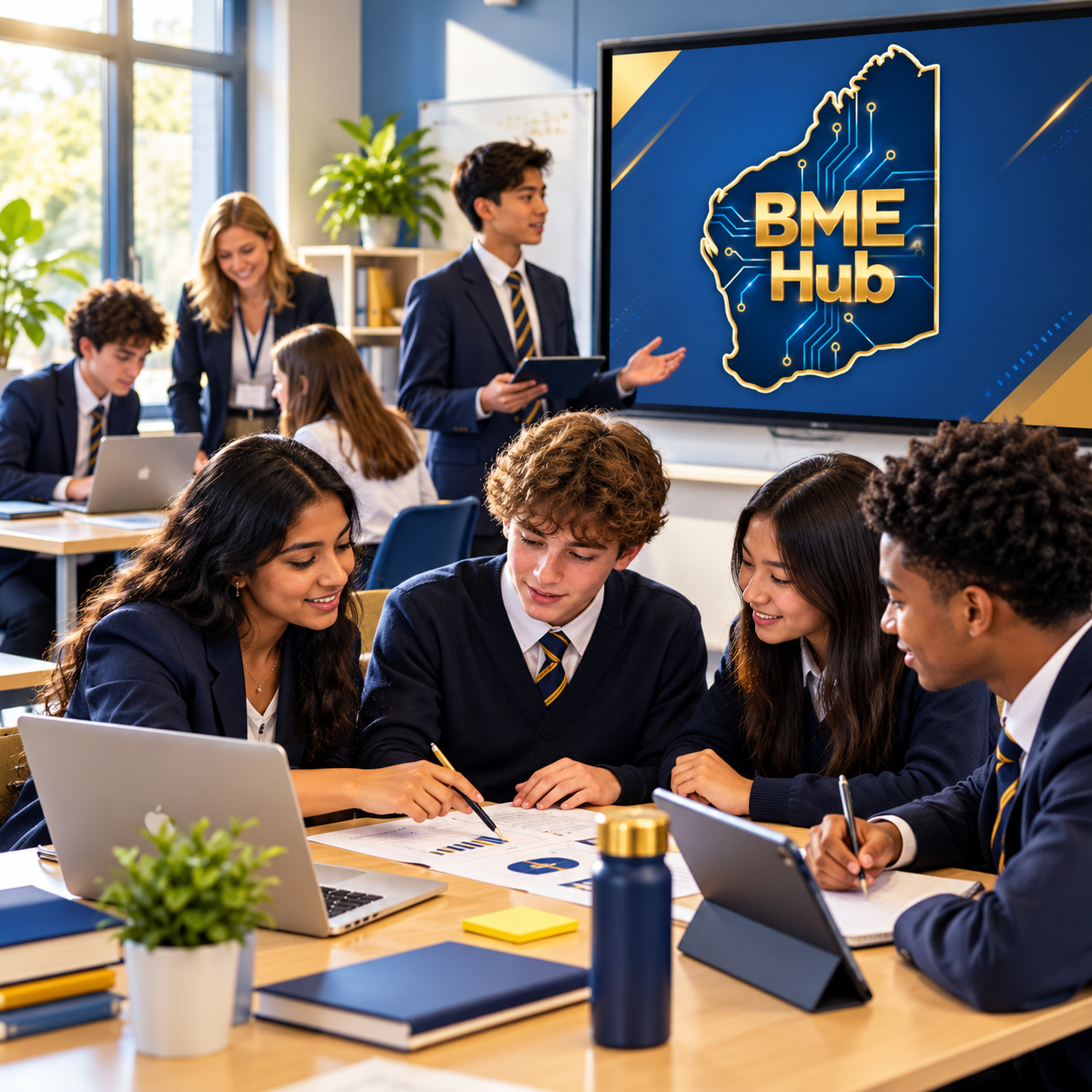 Students collaborating in a BME class