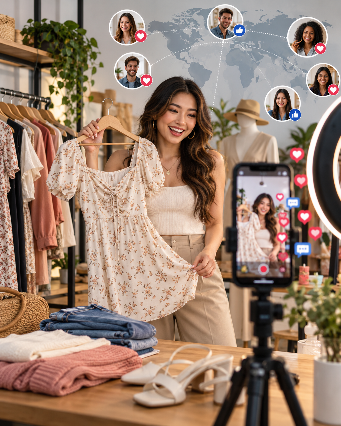 Global boutique livestream fashion showcase