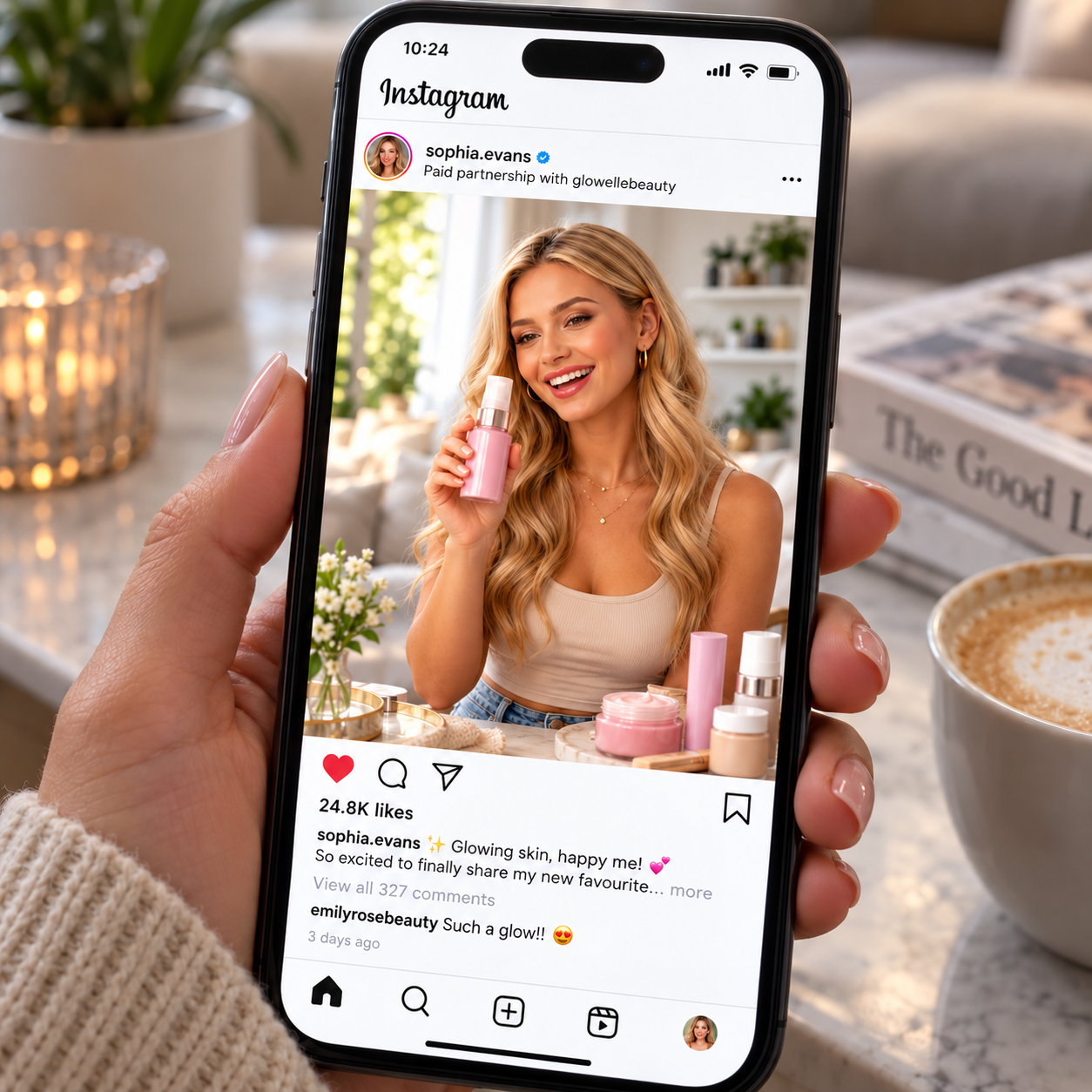 Instagram beauty advertisement