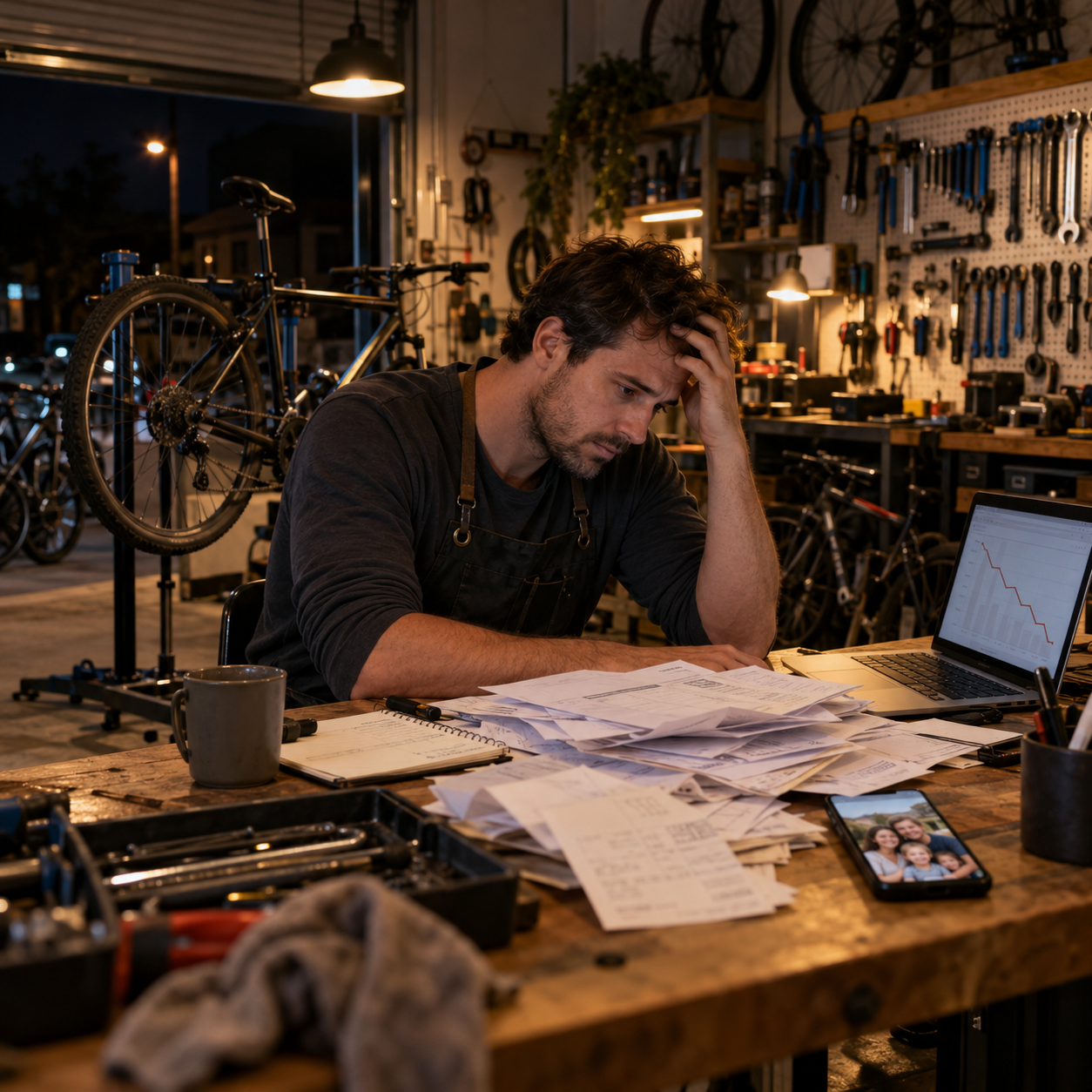 Entrepreneur facing business risk and uncertainty