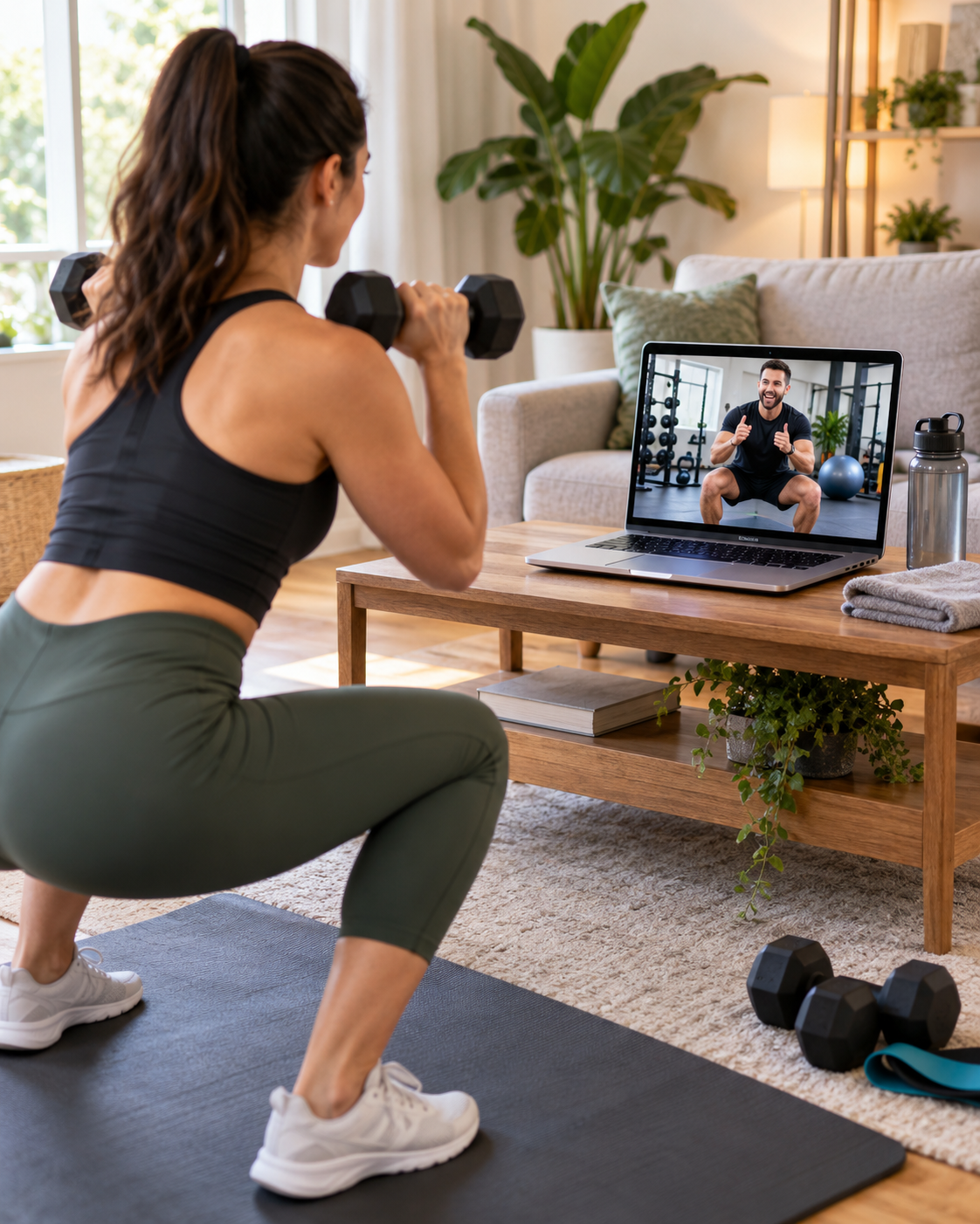 Live home workout session