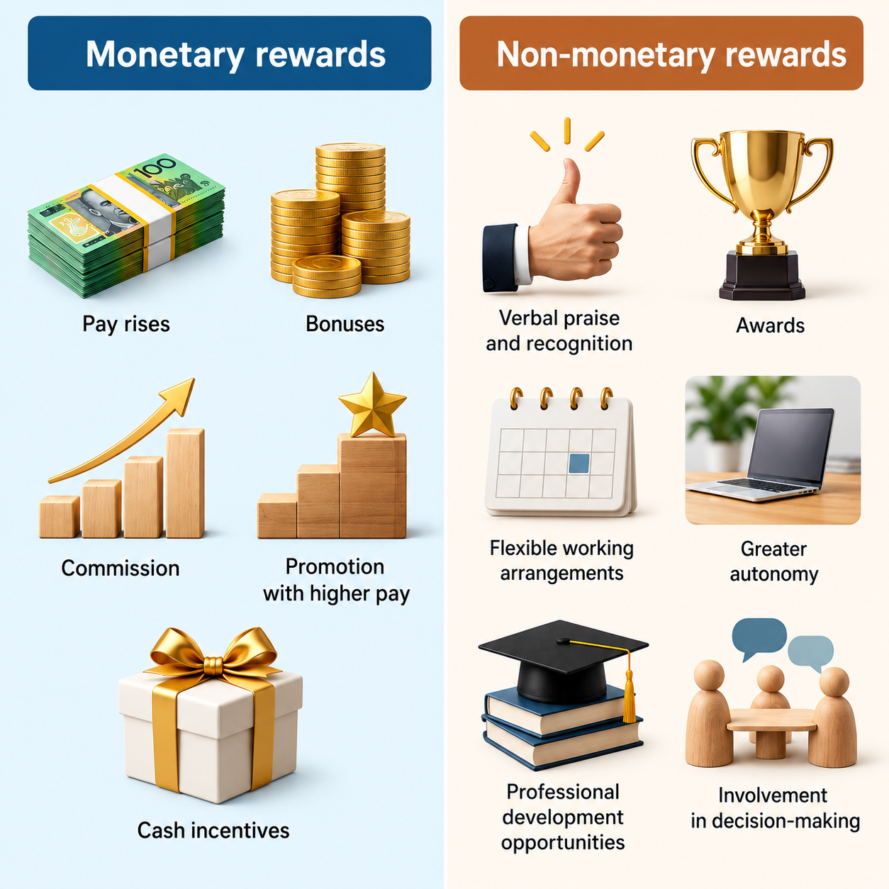 Monetary and non-monetary employee rewards
