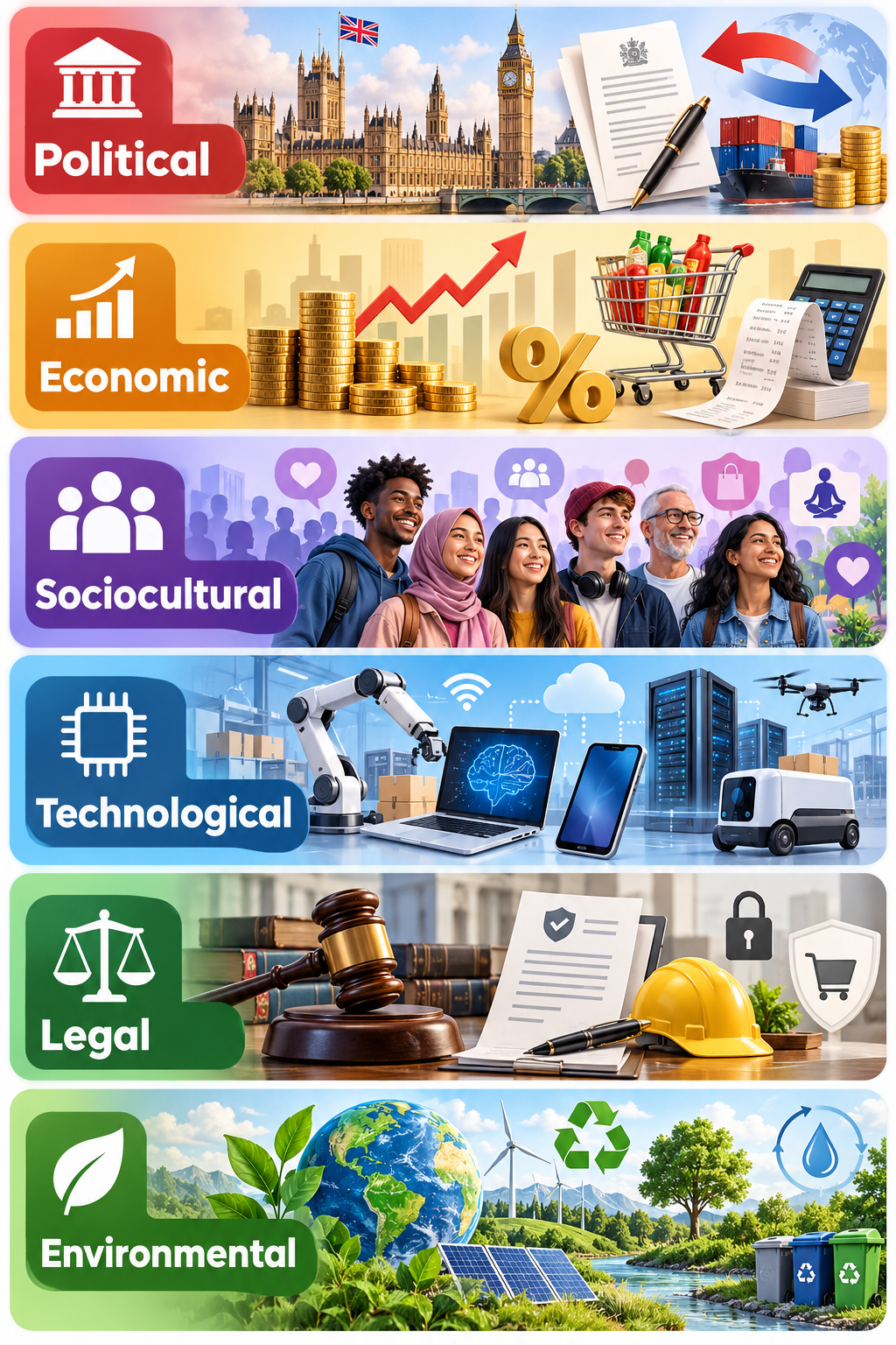 PESTLE factors infographic