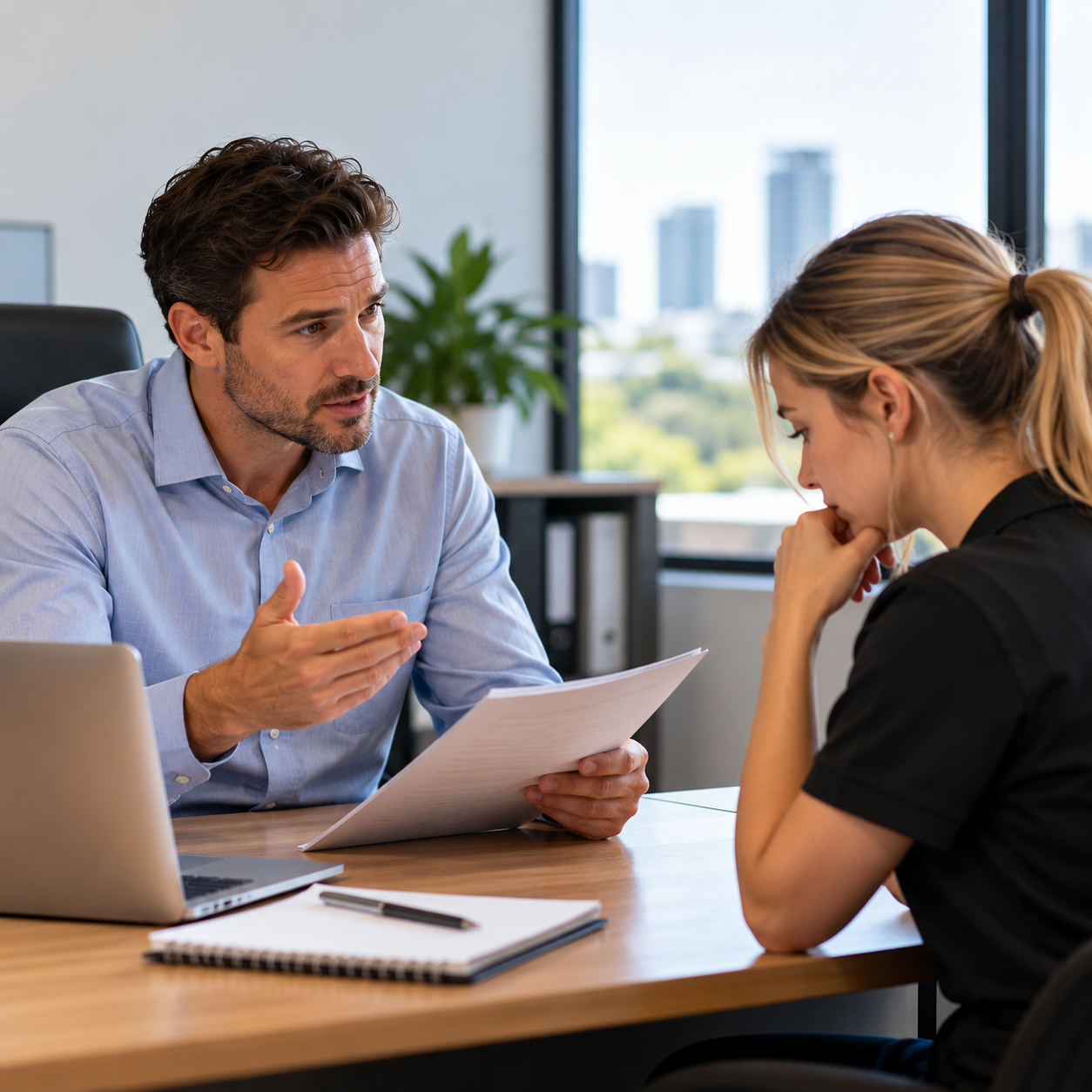 Professional performance review meeting